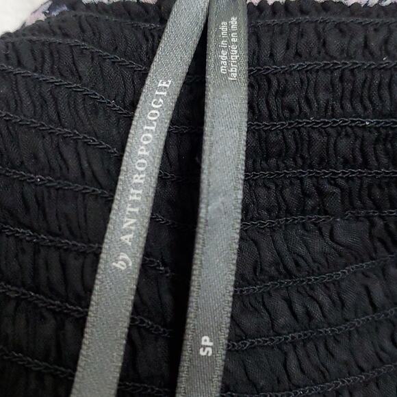 Delicate floral silk Anthropologie dress size SP light pink, ivory & black - Picture 11 of 11